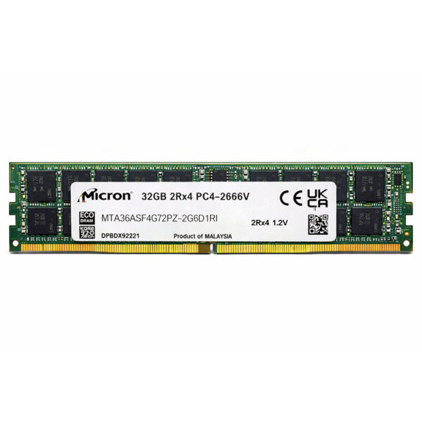 Nueva memoria RAM Micron 32GB DDR4 2666 2RX4 Bulk