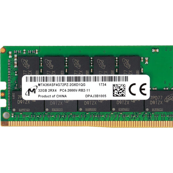 Stock de memoria Micron 32GB DDR4 2666 2RX4 de segunda mano