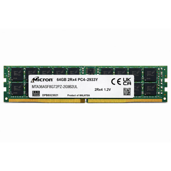 Memoria RAM de servidor Micron DDR4 2933 2RX4 de 64 GB de segunda mano